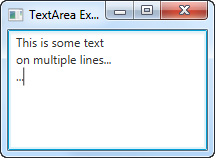 A JavaFX TextArea component displayed in the scene graph.
