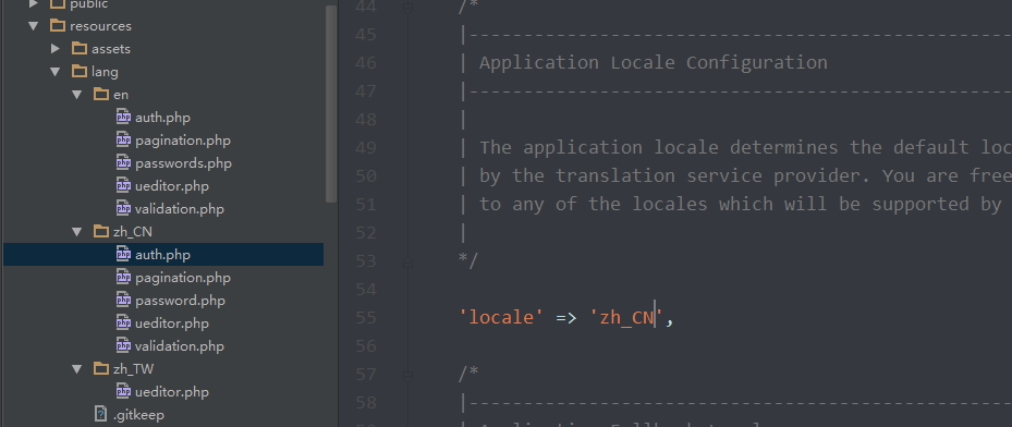 Laravel 5.1 改为中文语言 - 图1