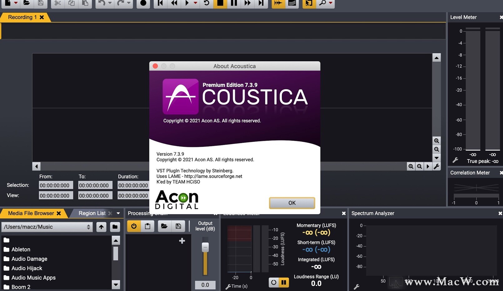 Acoustica Premium Edition 7.5.5 for apple instal free
