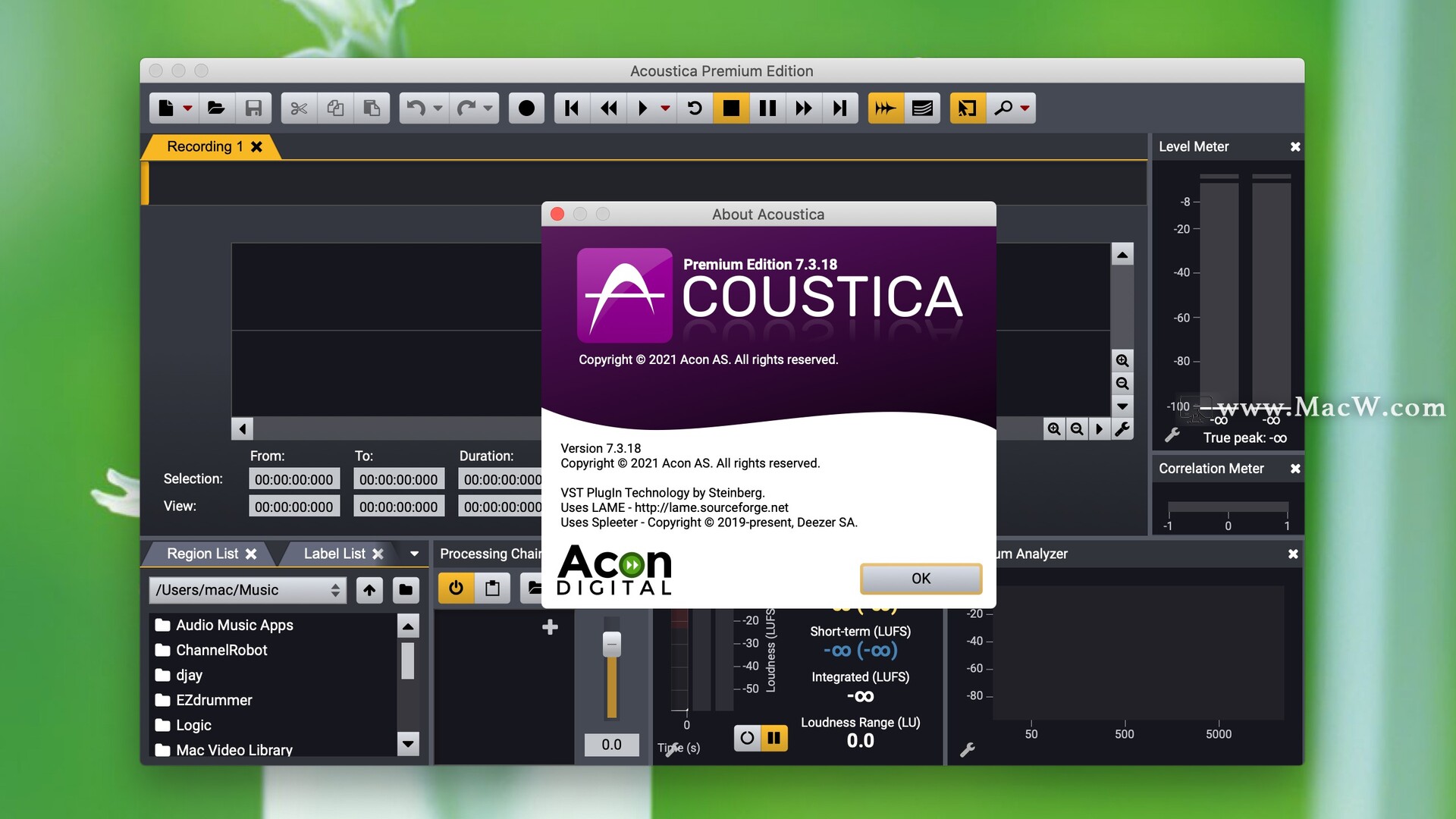 Acoustica Premium Edition for mac(mac数字音频编辑器)v7.3.18激活版 - 图1