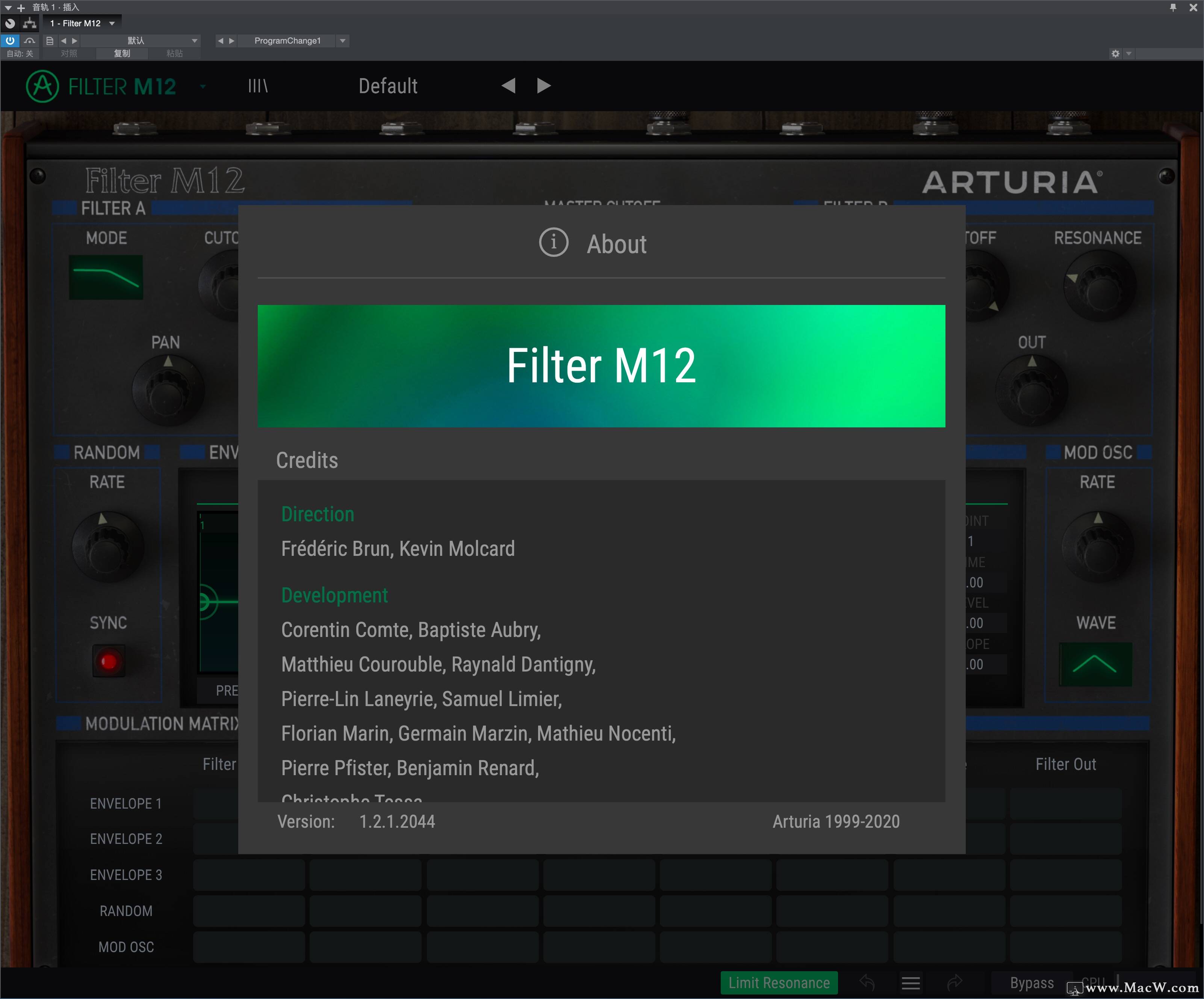 Arturia Filter M12 for Mac(多模滤波器) v1.2.1.2044激活版 - 图1