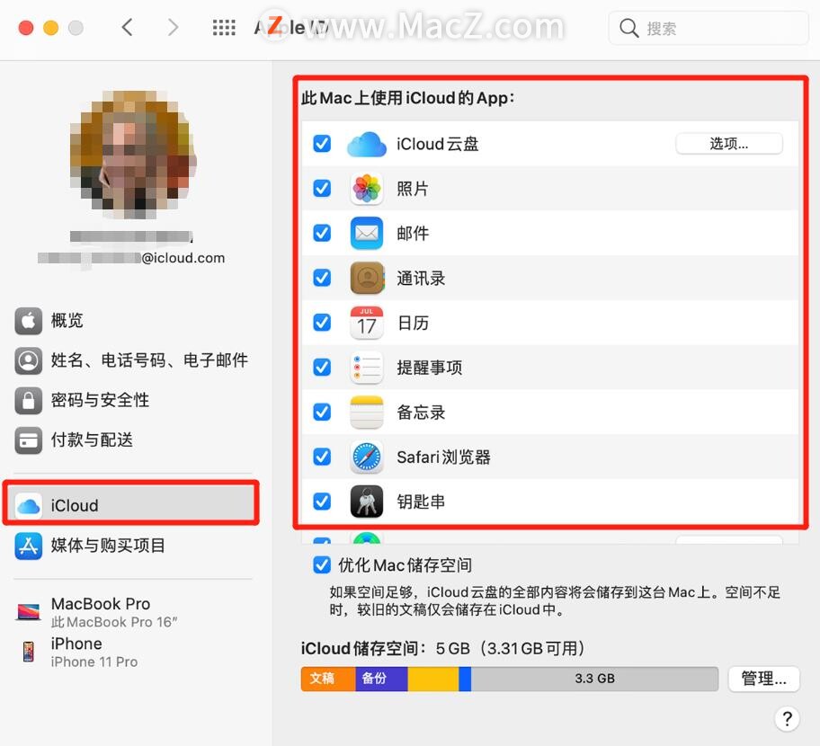 如何在Mac或iPhone上更改 iCloud 设置？ - 图4