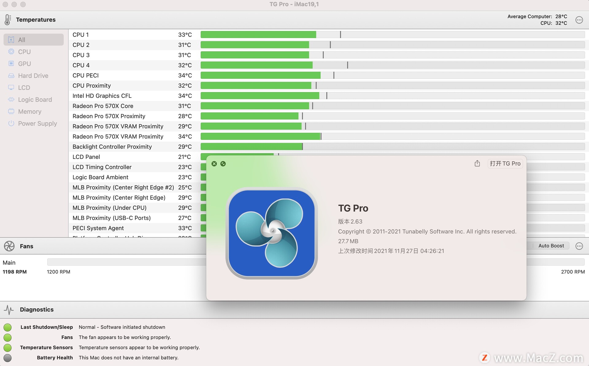 TG Pro for Mac(Mac电脑硬件温度监测工具)v2.63 - 图1