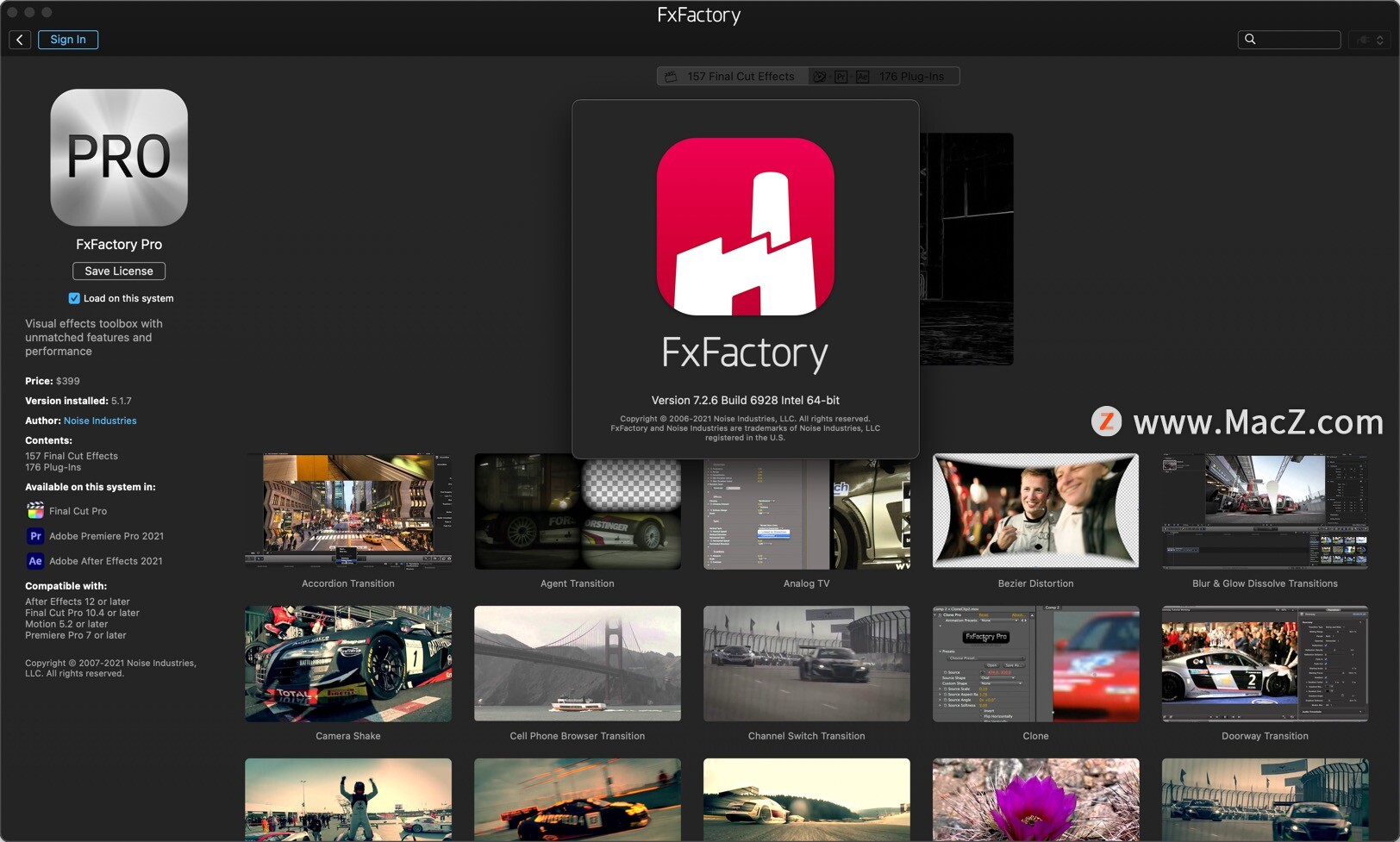 FxFactory 7 Pro for Mac(fcpx/ae/pr视觉特效插件包)v7.2.6(6928) - 图1