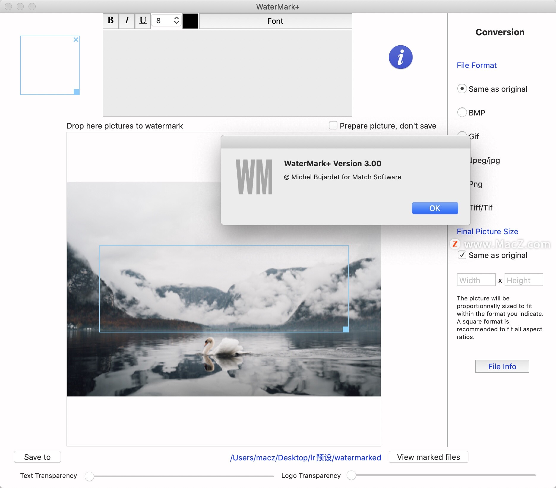 WaterMark  for mac(水印添加工具) 3.00 直装版 - 图1