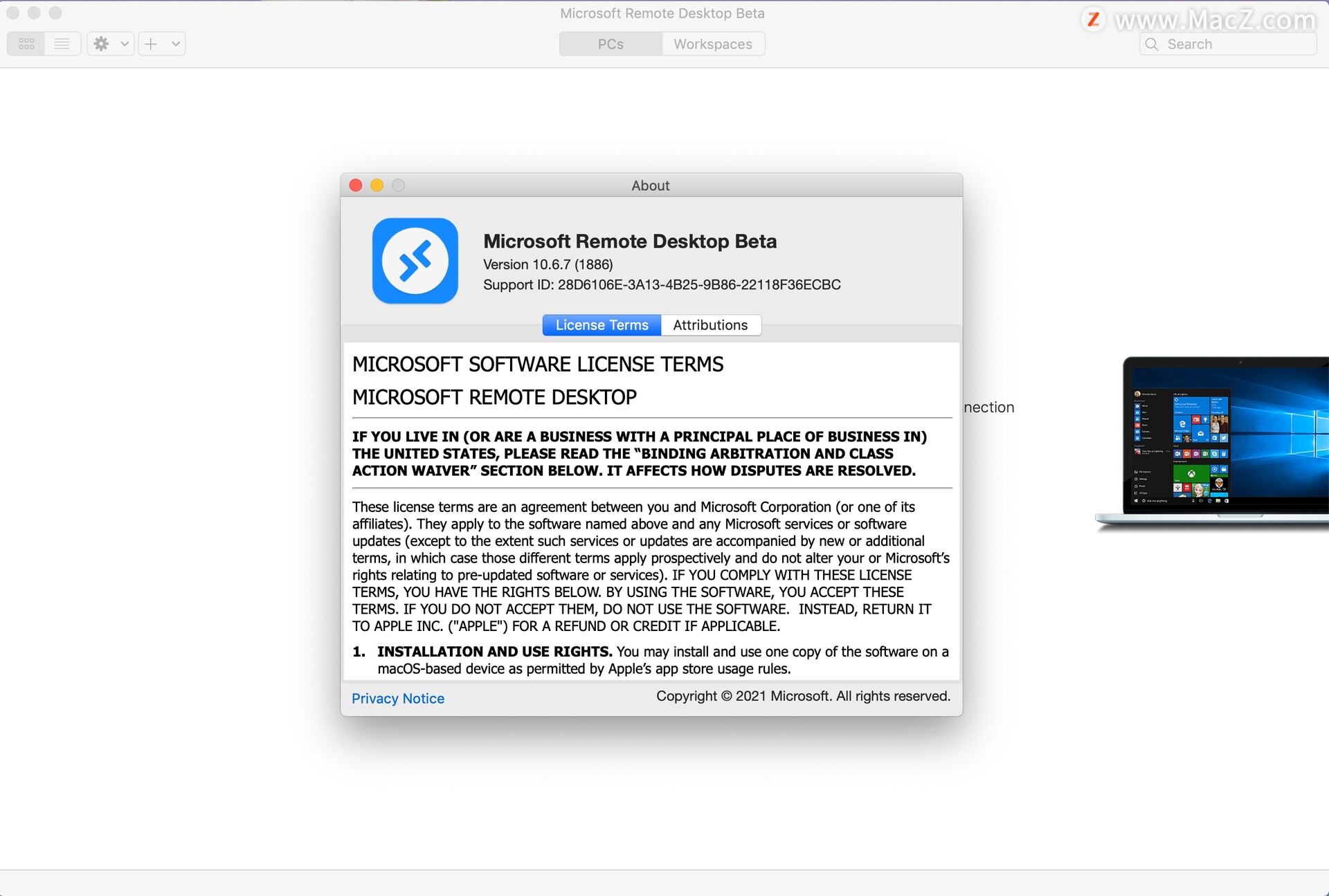 Microsoft Remote Desktop for Mac(微软远程连接工具)v10.6.7(1886)直装版 - 图1