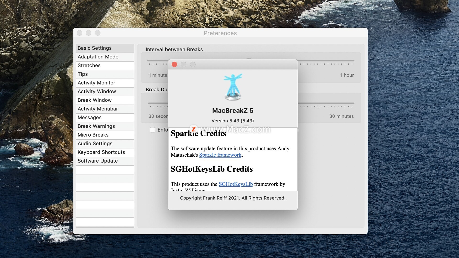 MacBreakZ 5 for mac(休息提醒电脑时长控制工具)v5.43 激活版 - 图1