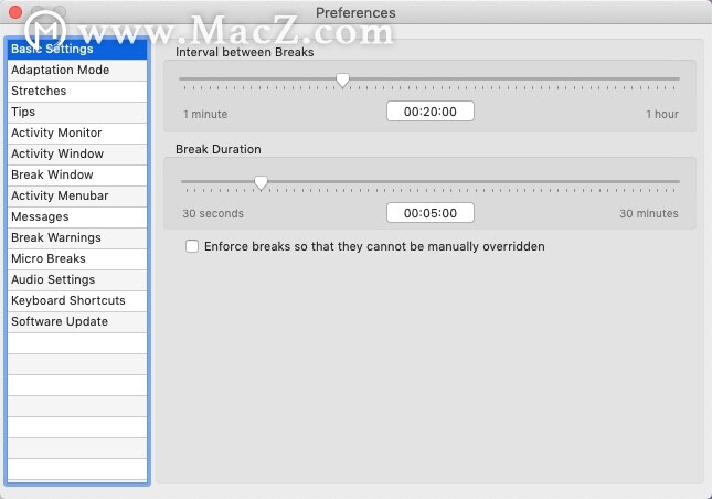 MacBreakZ 5 for mac(休息提醒电脑时长控制工具)v5.43 激活版 - 图2