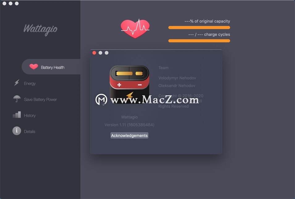 Wattagio for Mac(电池管理) v1.11激活版 - 图1