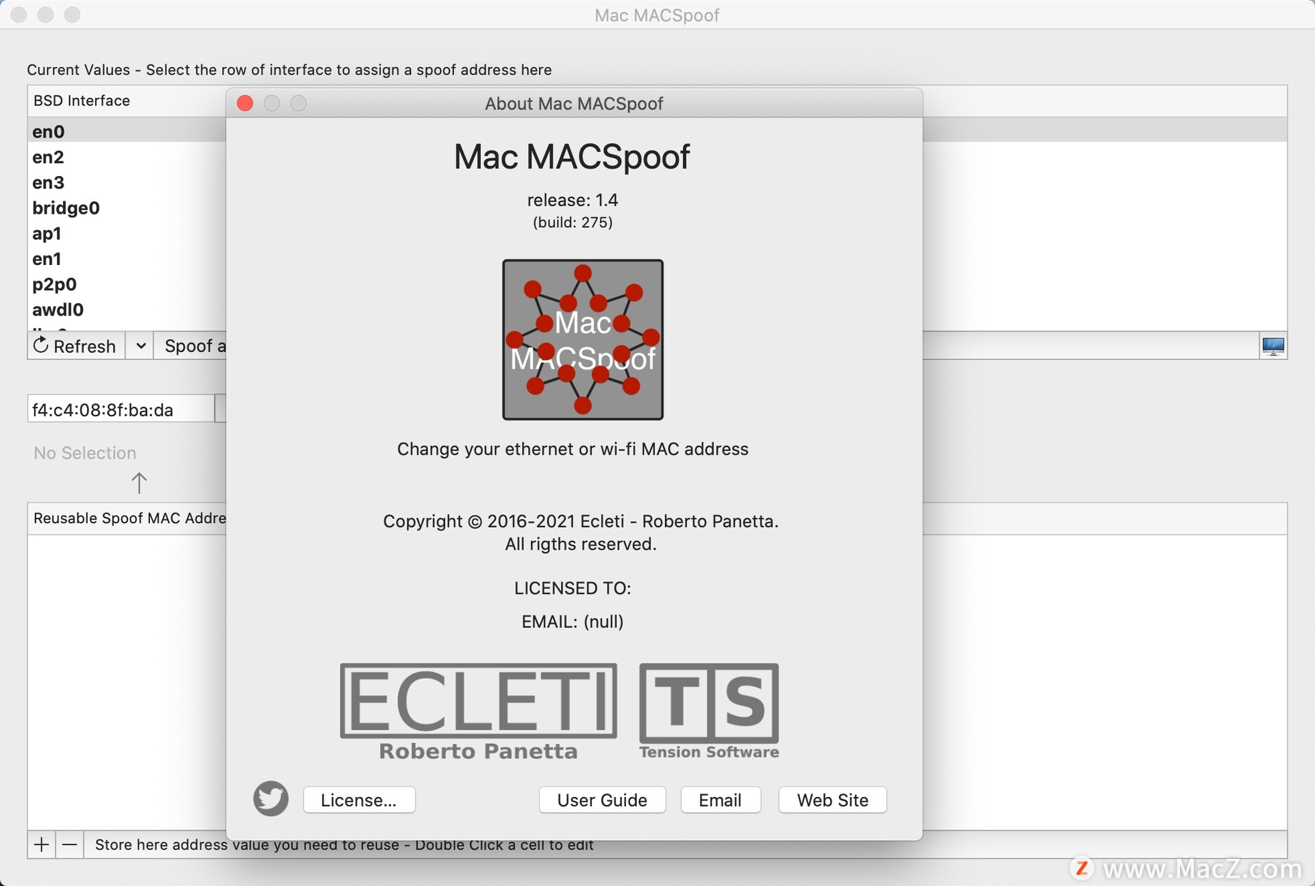 MACSpoof for Mac(IP地址更改软件)1.4免激活版 - 图1