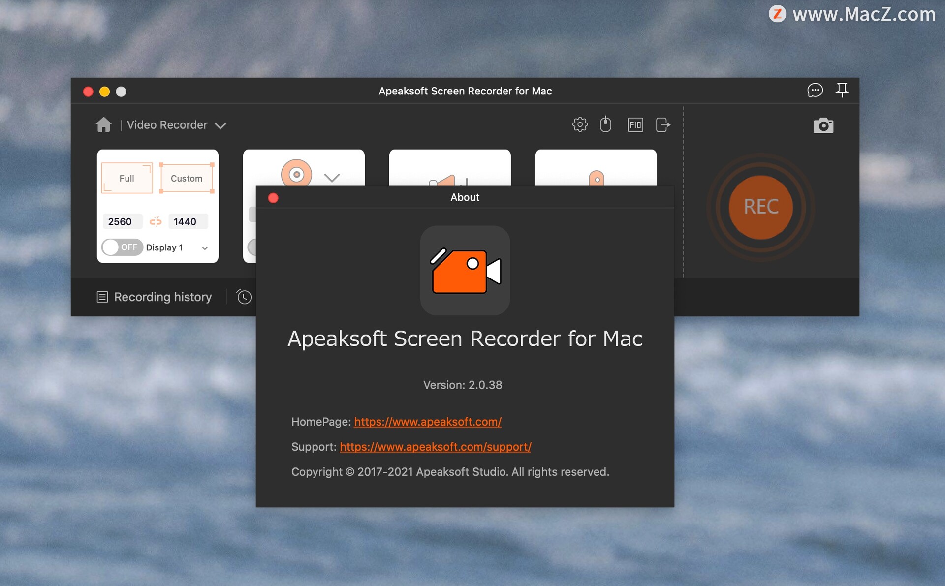 Apeaksoft Screen Recorder for Mac(屏幕录像软件)v2.0.38免激活版 - 图1