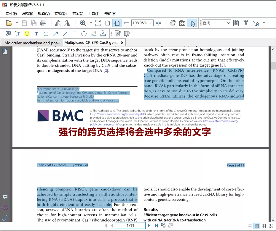 技巧一：PDF跨页文字的选中翻译 - 图3