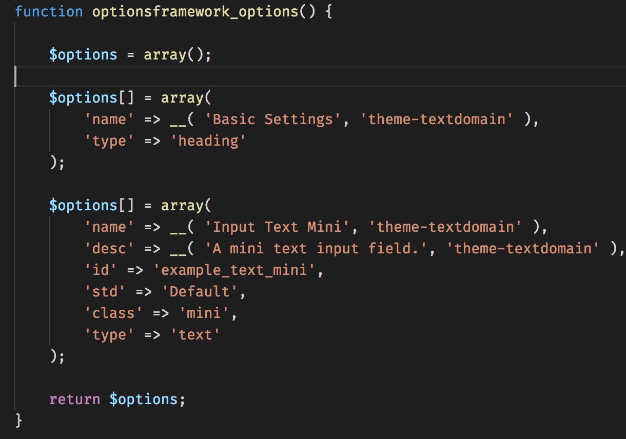 WP主题开发-接入Options Framework - 图7