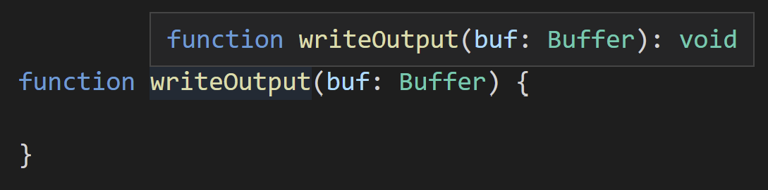 Hovering over a signature where `Buffer` isn't found, it continues to use the name `Buffer`.