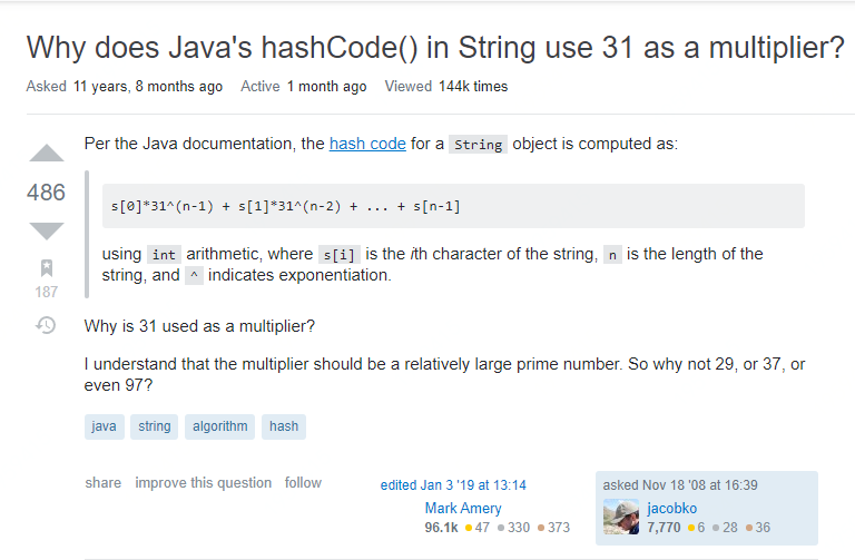 第2篇 HashCode为什么使用31作为乘数 - 图1