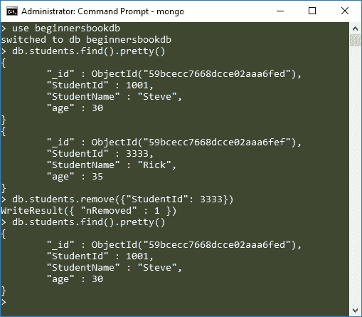 MongoDB 从集合中删除文档 - 图1