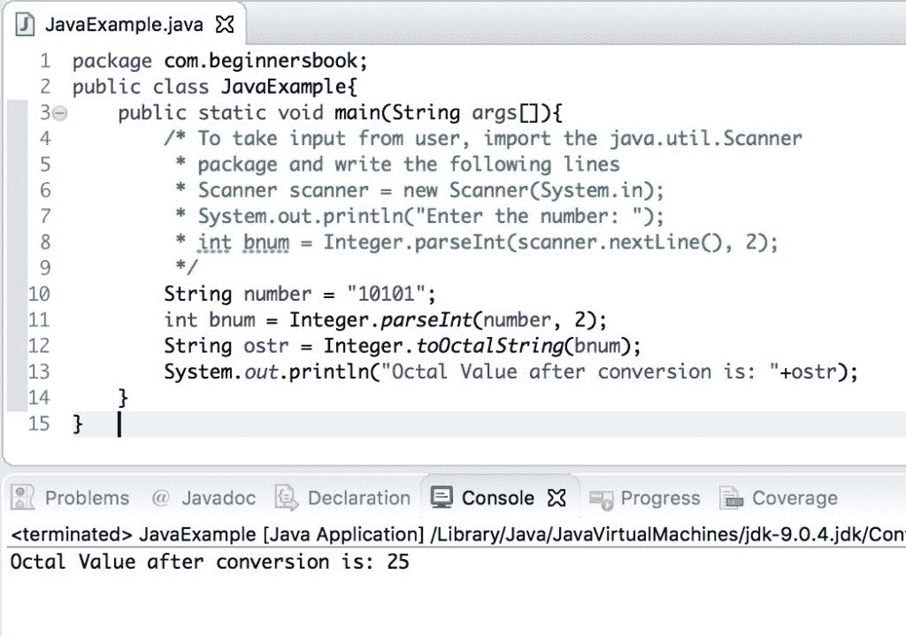 Java 程序：二进制到八进制的转换 - 图1