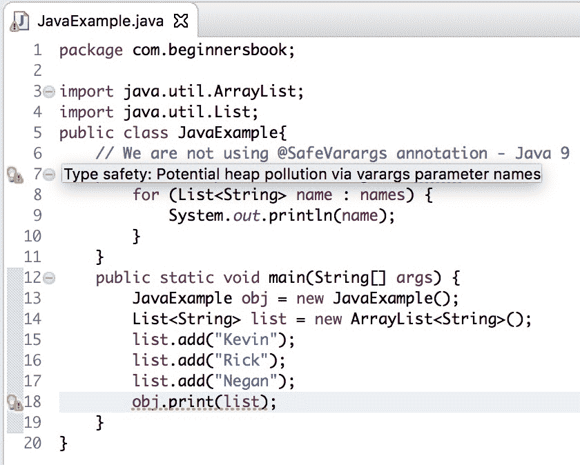 Java 9 - `@SafeVarargs`注解 - 图1