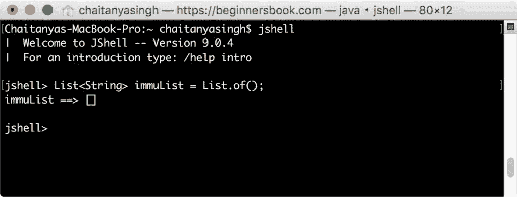 Java 9 - 创建不可变`List`的工厂方法 - 图3