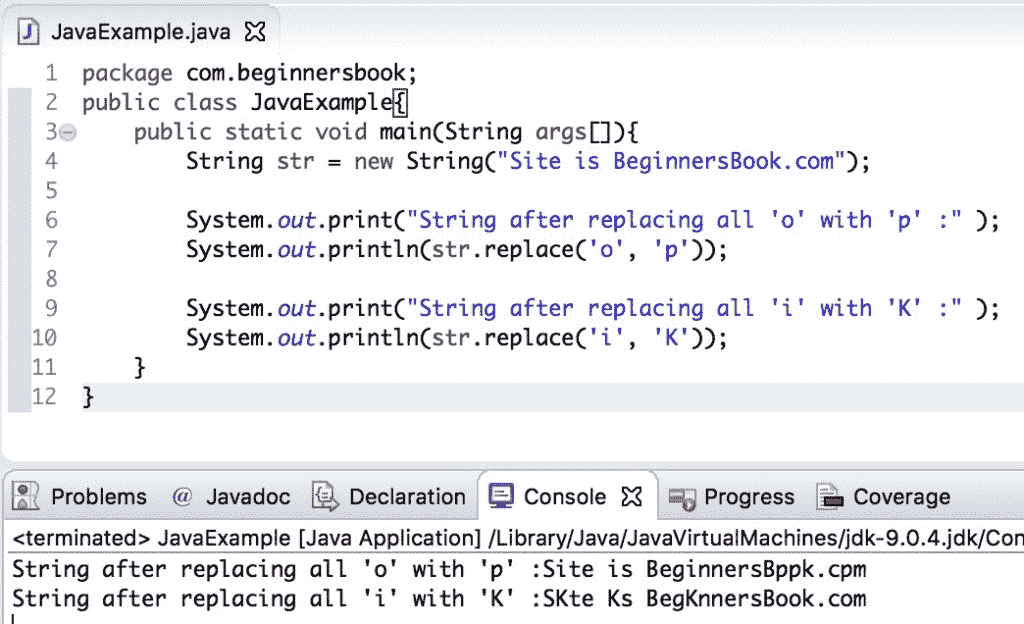 Java `String replace()`，`replaceFirst()`和`replaceAll()`方法 - 图1