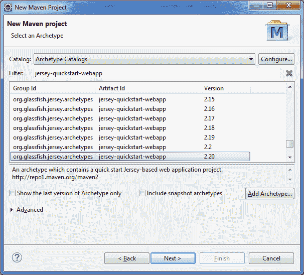 在 Eclipse 中导入 Maven 远程原型目录 - 图3