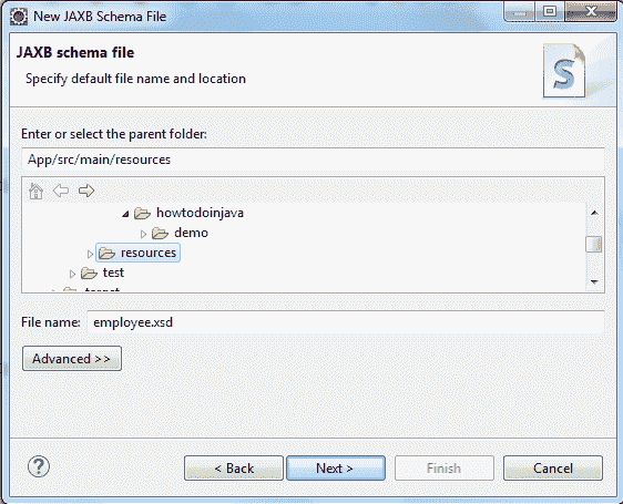 使用 Eclipse 从 JAXB Java 类生成 XSD - 图2