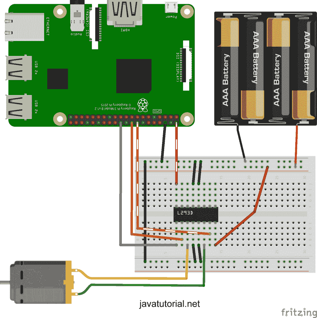 Raspberry Pi 用 Java 控制直流电机的速度和方向 - 图4