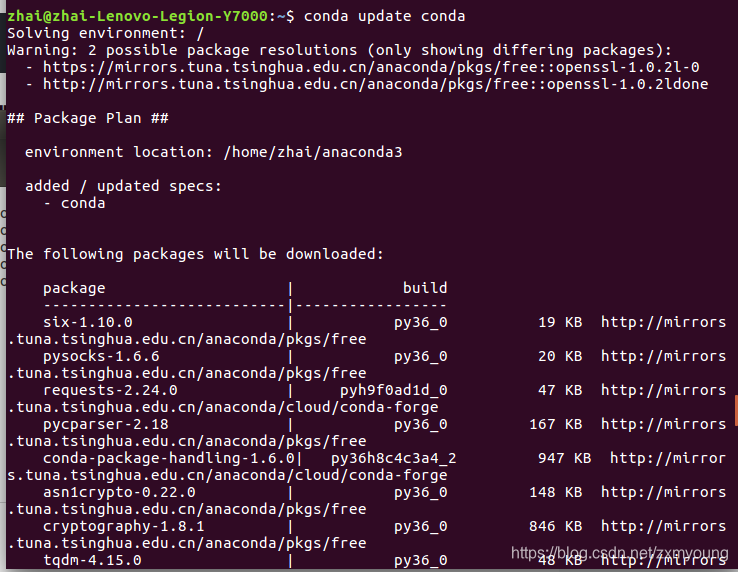 anaconda换源后无法创建新的虚拟环境，并报错CondaHTTPError: HTTP 000 CONNECTION FAILED for url ＜https://mirrors.tuna.ts_zxmyoung的博客-CSDN博客 - 图6