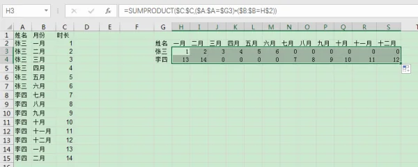 Excel中，如何把相同姓名的多行信息，合并为一行多列，如图示例，因量太大，无法手动一一转换？ - 图10