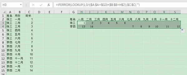 Excel中，如何把相同姓名的多行信息，合并为一行多列，如图示例，因量太大，无法手动一一转换？ - 图14