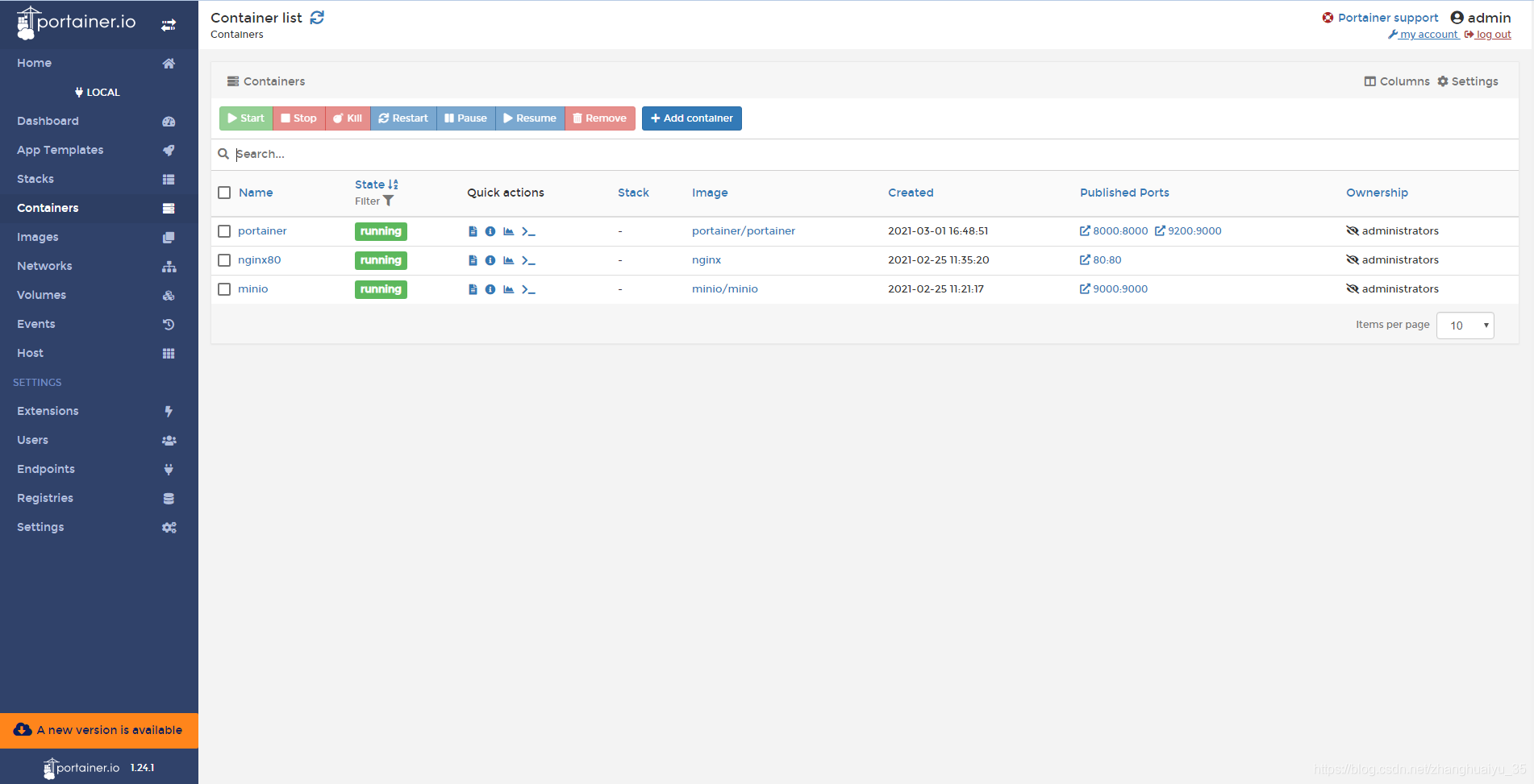 第八章 docker界面化操作工具Portainer - 图3