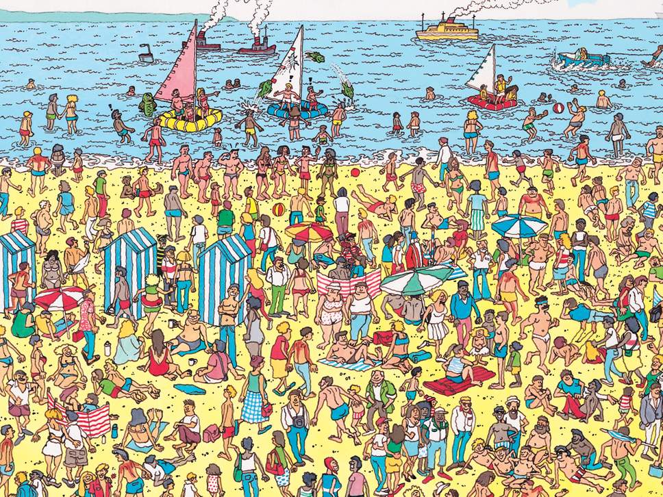 An image of the "Where's Waldo" game.