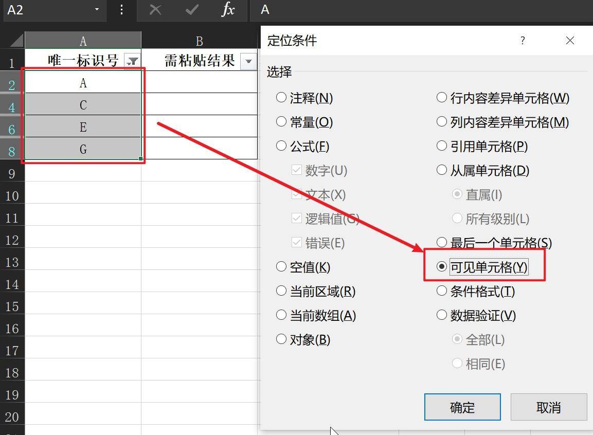 如何粘贴到可见单元格 - 图7