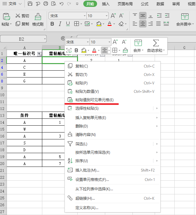 如何粘贴到可见单元格 - 图12