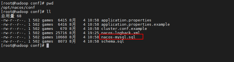 将nacos-mysql.sql导入到MySQL数据库中.png