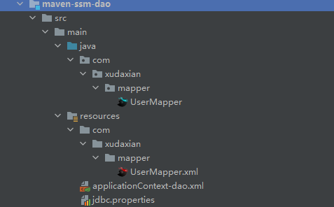 maven-ssm-dao的目录结构.png