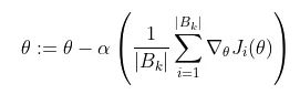 Minibatch update equation