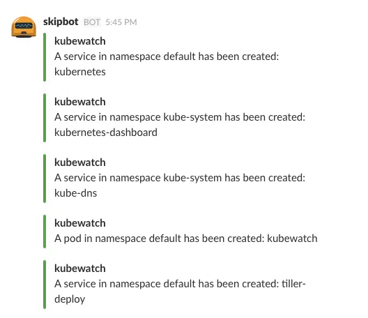 KubeWatch Slack Notifications（来源：KubeWatch）