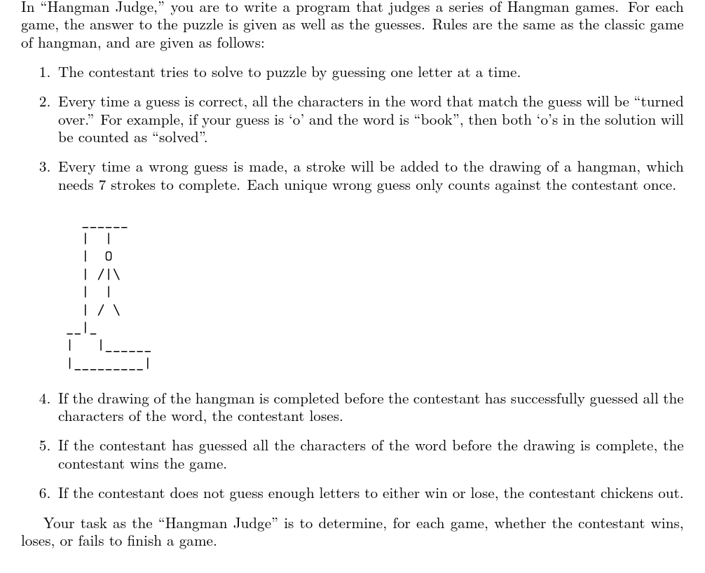 模拟|哈希|UVA489 Hangman Judge - 图1