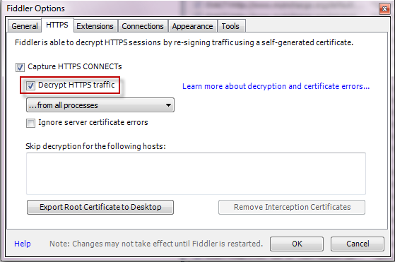 4.Configure Fiddler to decrypt HTTPS traffic(为Fiddler配置解密HTTPS流量) - 图1