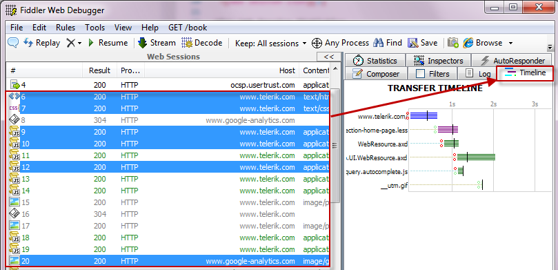 6.View Web Sessions Transfer Timeline(显示Web会话传输时间线) - 图1