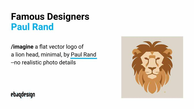 想象一只由Paul Rand创作的简洁平面矢量狮子头标志，不要有逼真的照片细节。