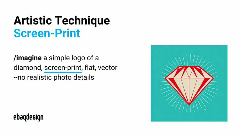 一个简单的钻石标志，丝网印刷，平面，矢量--无真实照片细节。