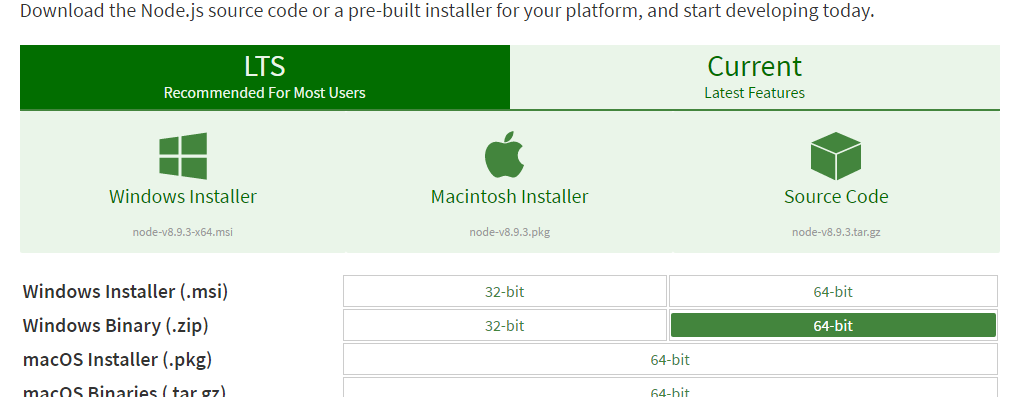 windows下安装nodejs - 图1