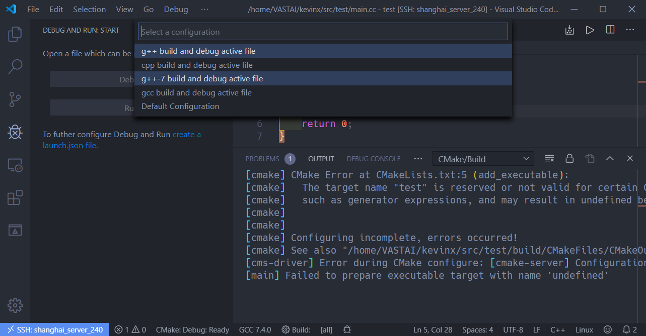 vs code + CMake 远程编译和调试c/c++程序 - 图12