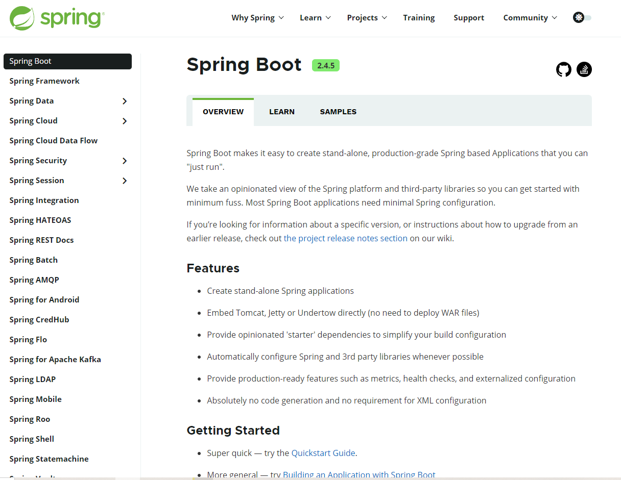 了解 SpringBoot 的官方站点和文档 - 图3