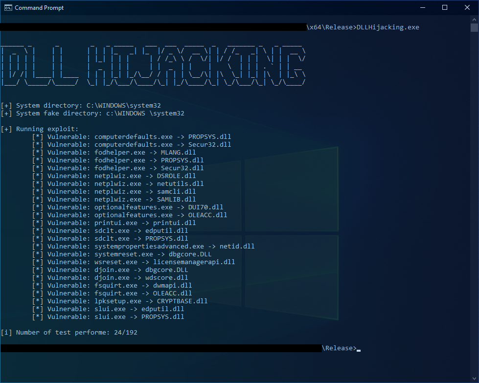 DLLHijackingScanner：检测DLL劫持漏洞和受信目录利用 - 图1