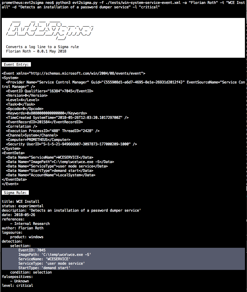 evt2sigma - Sigma 规则转换器的日志条目 - 图1
