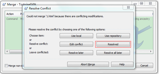 利用SVN合并代码（merge） - 图9