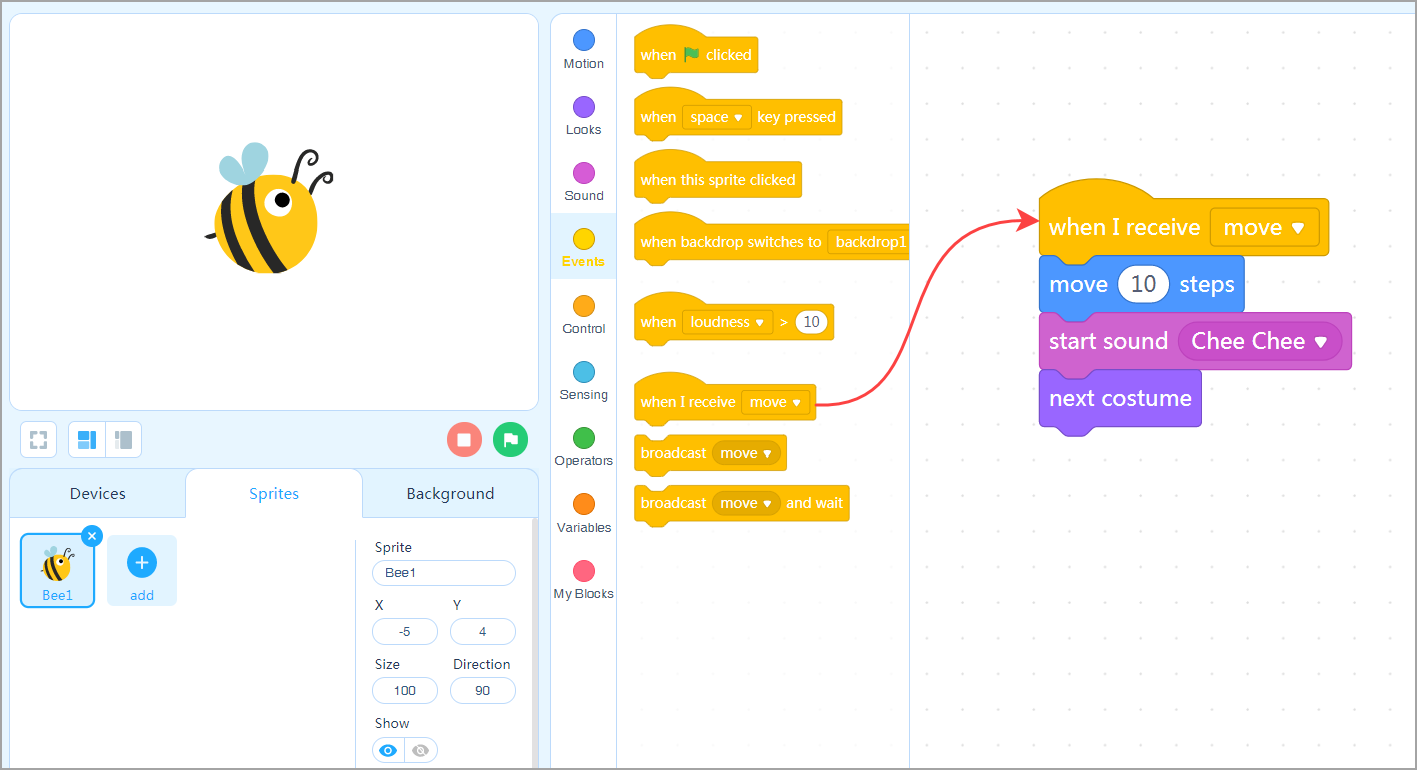 Enable a Device to Interact with a Sprite - 图7